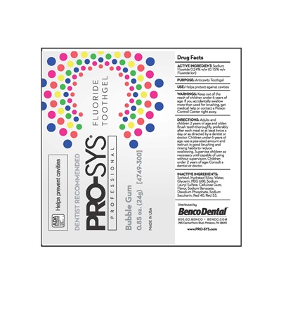 0.85 (Pm5938 Rev000 25 Bb Pkg Pro Sys Fluoride Toothgel 85oz 4749 300 Outlines)
